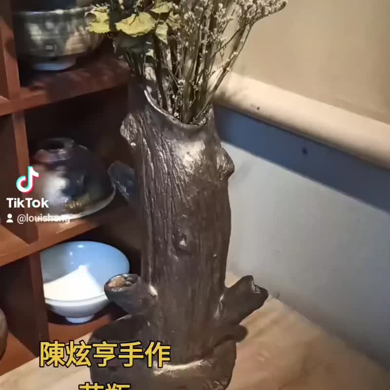 Chen Xuanheng handmade vases and flower utensils - เซรามิก - ดินเผา สีทอง