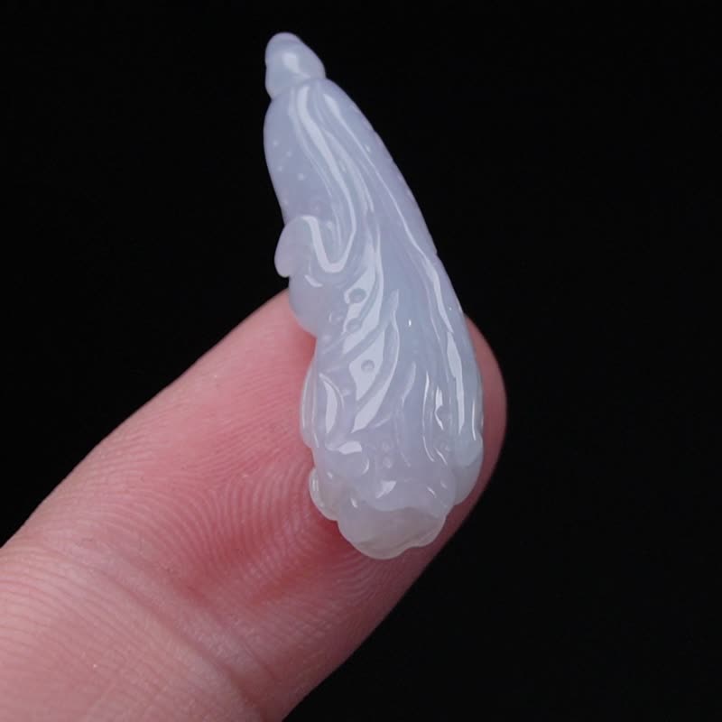 【廣納百財】冰種翡翠巧雕白菜項鍊 | 天然緬甸玉翡翠A貨 | 送禮 - 項鍊 - 玉石 白色