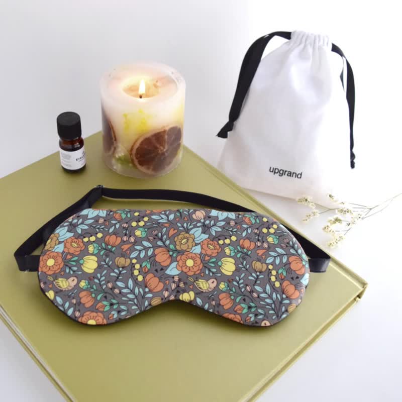 Bird and daisy eye mask with storage pouch | Free gift wrapping | Christmas - Eye Masks - Polyester Gray