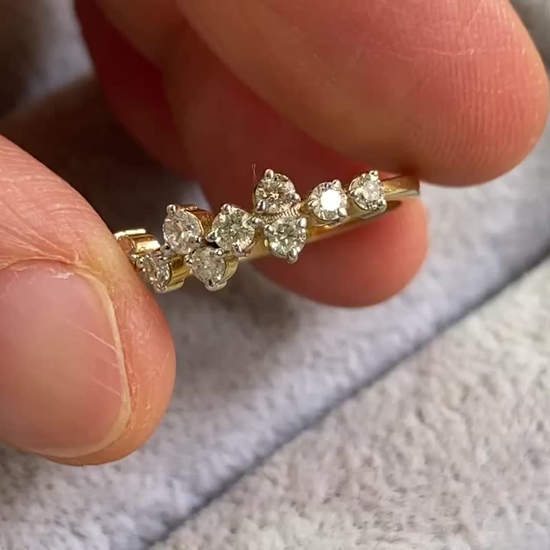 天然 南非鑽 鑽戒 14k/18k黃白金 戒指 尼泊爾 手工製 - 戒指 - 寶石 
