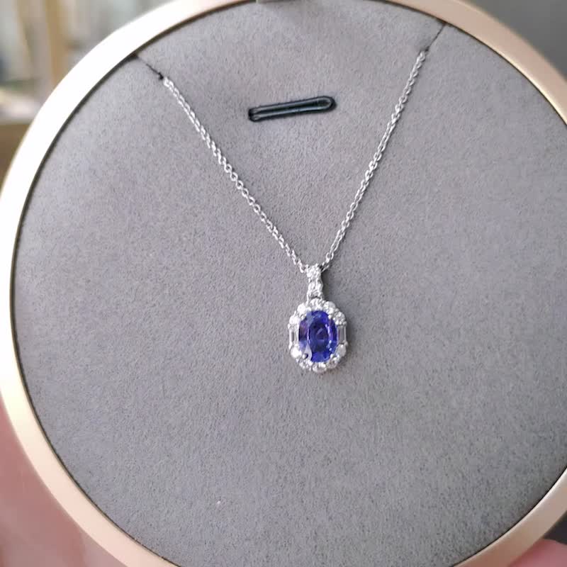 Classical Wisteria | Tanzanite / Stone| Natural Gemstone Necklace - สร้อยคอ - เครื่องเพชรพลอย สีน้ำเงิน