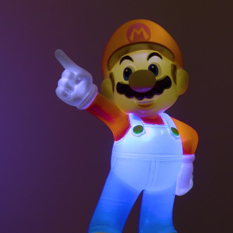 官方授權任天堂二合一瑪利歐 Mario Figurine 夜燈 20cm高 - 燈具/燈飾 - 塑膠 多色
