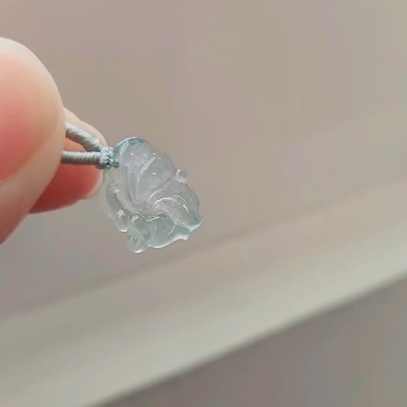 親翠 天然翡翠 天空藍冰玻蝴蝶仙子項鍊 | 蝴蝶仙子 - 項鍊 - 玉石 藍色