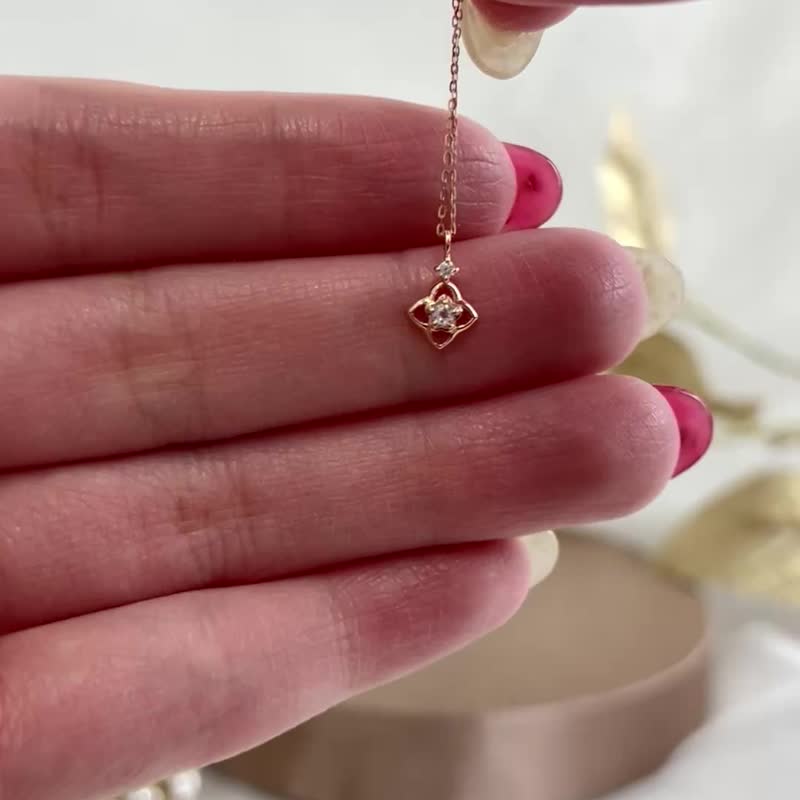 【冬季限定】10K 鑽石項鍊 【Myrtle】 (玫瑰金) - 項鍊 - 貴金屬 