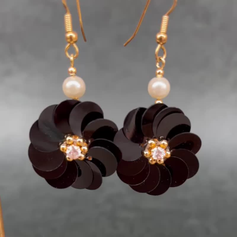 Pure Daisy Earrings— (Pink,Blue,Black) - Earrings & Clip-ons - Copper & Brass Multicolor