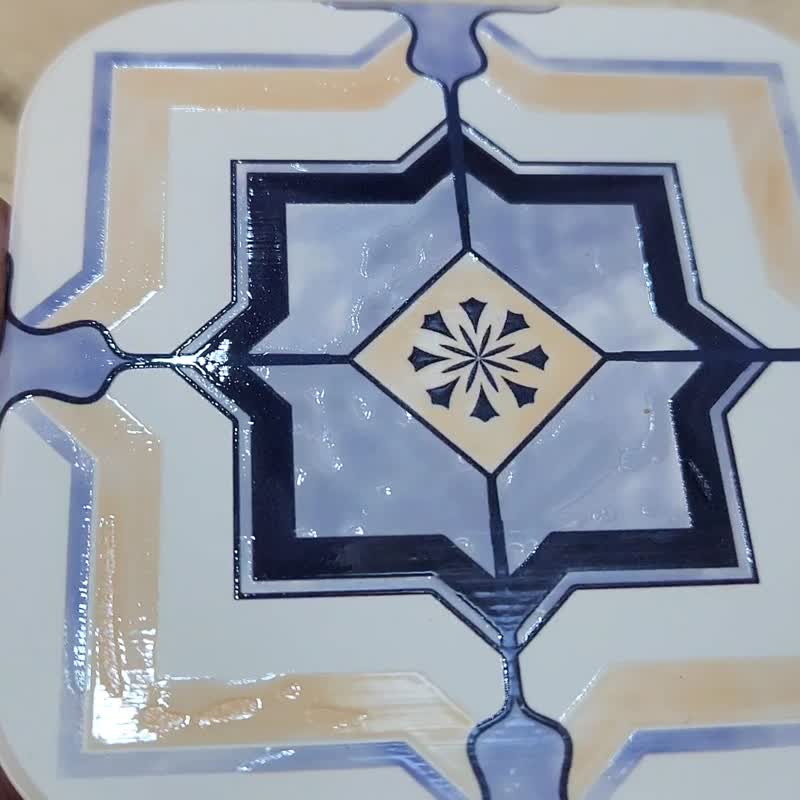 西班牙地磚 C 晶雕鶯歌陶瓷杯墊 - 杯墊 - 陶 白色
