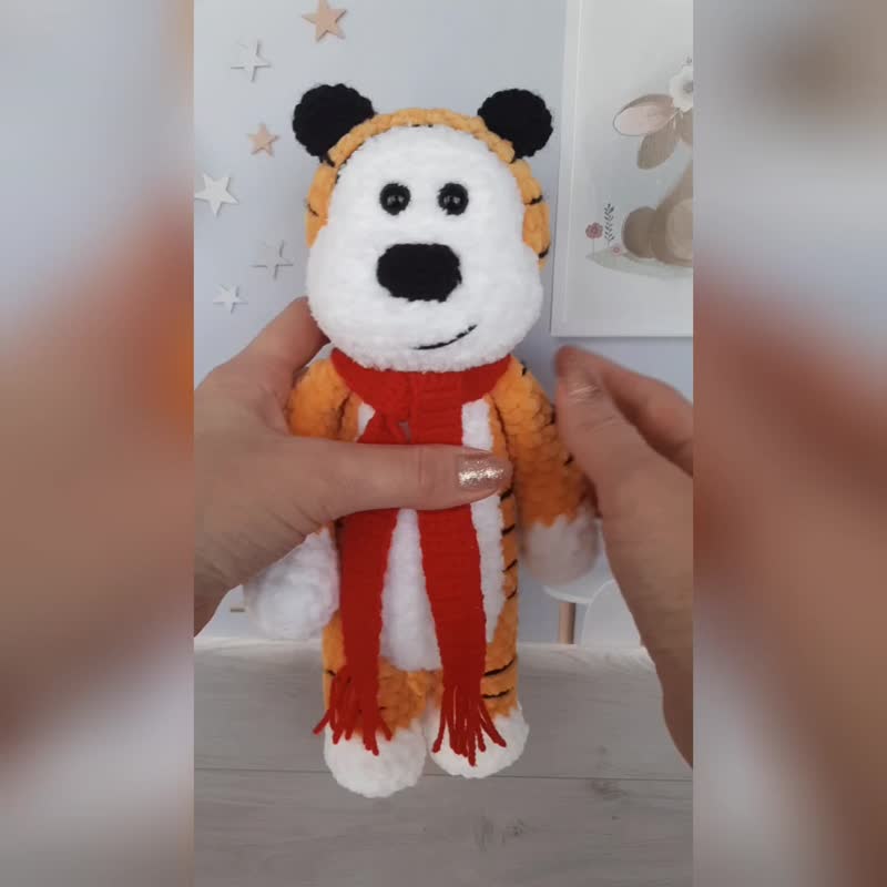 Hobbes stuffed tiger, Calvin and hobbes tiger, toy tiger Hobbes - 寶寶/兒童玩具/玩偶 - 其他材質 橘色