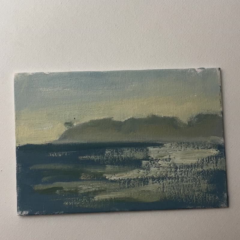 Sun reflections on the ocean, oil painting 4x6in(10x15cm) - Illustration, Painting & Calligraphy - Other Materials 