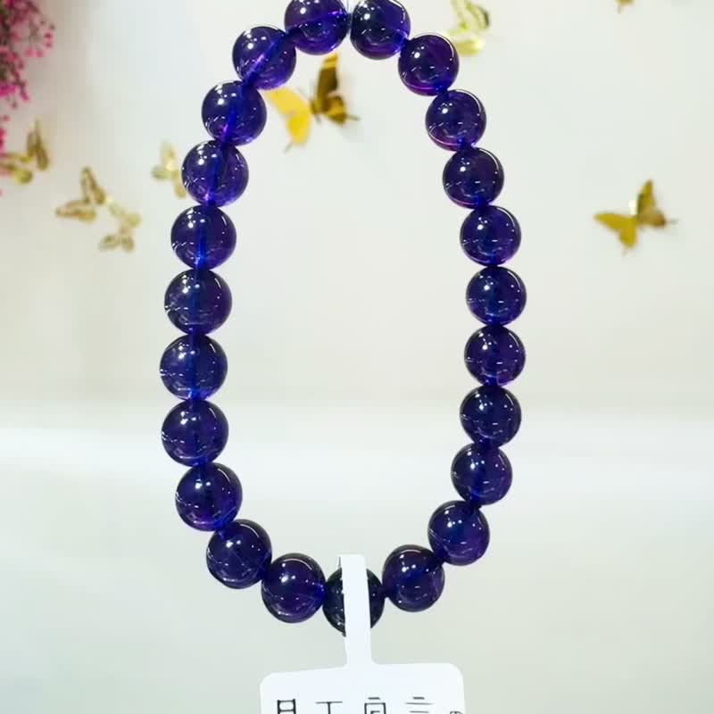 小精品烏拉圭濃色紫水晶手珠10.5-7mm智慧之石與貴人緣廣結人緣 - 手鍊/手環 - 水晶 紫色