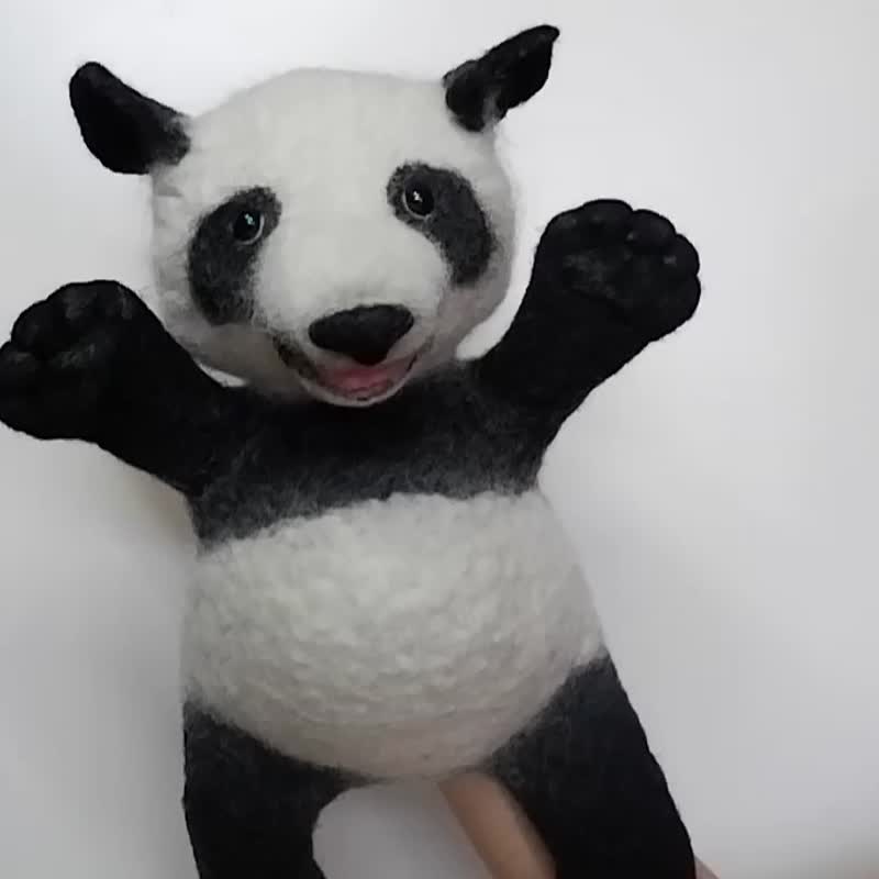 熊貓木偶, hand puppet Panda for the puppet theater. - Kids' Toys - Wool White