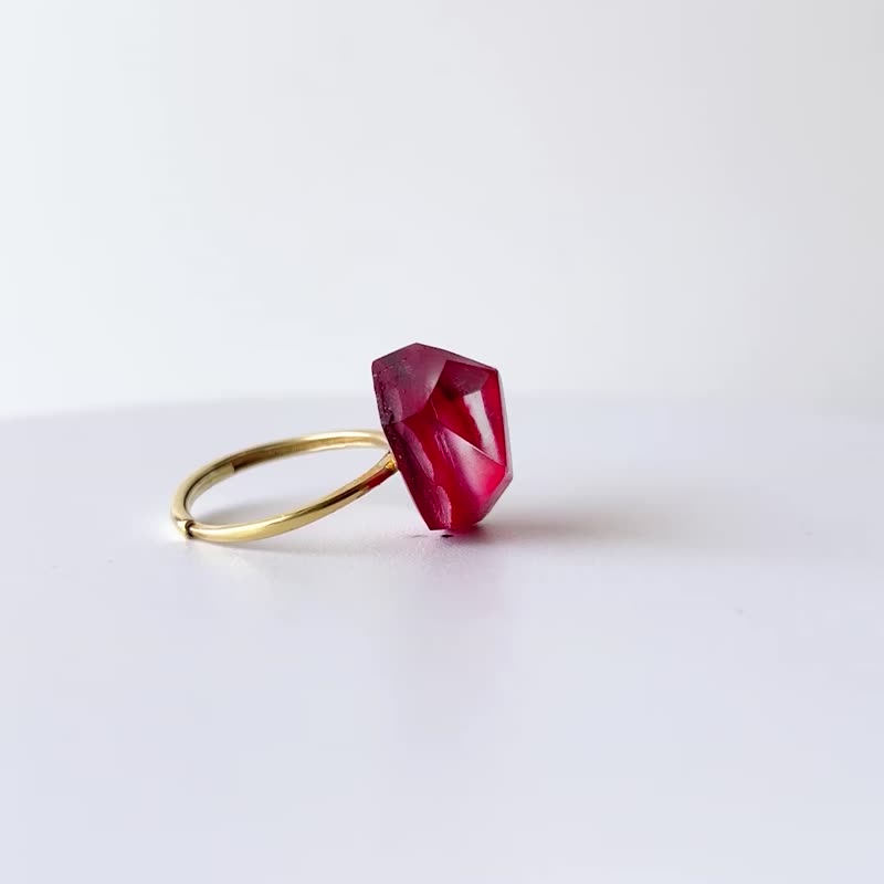 Frames ring /crystals/ Alice in wonderland_red 7-a/silver925/type-C - 戒指 - 純銀 紅色