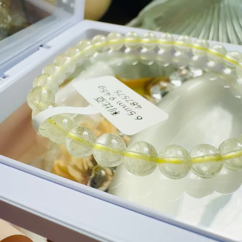 小精品星隕細閃黃金利比亞隕石6.5mm9.45g財運流向增加行動力旺 - 手鍊/手環 - 半寶石 黃色