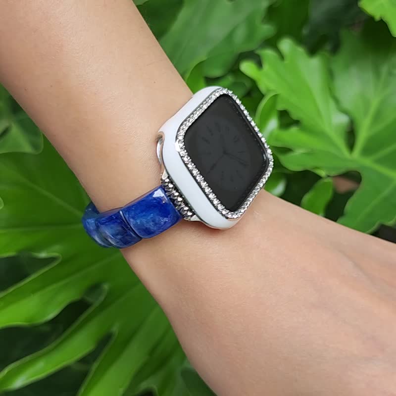 頂級 藍晶石 靈性 Apple Watch 智慧手錶 Android 寶石 錶帶 單品 - 錶帶 - 寶石 藍色