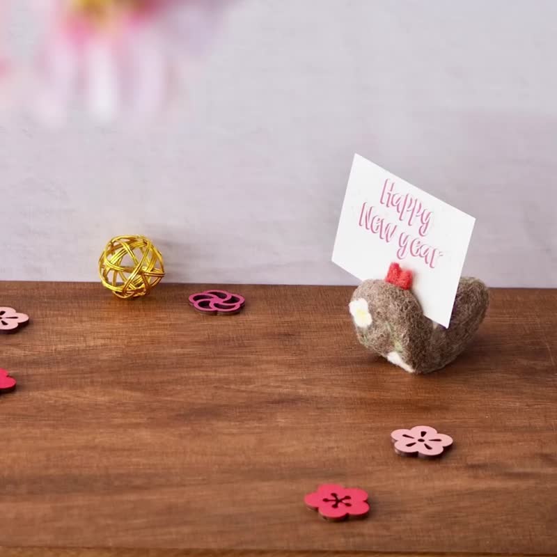 2025 Chinese Zodiac Decoration: Cute Snake Memo Stand and Figurine that Loves Flowers - Items for Display - Wool Brown