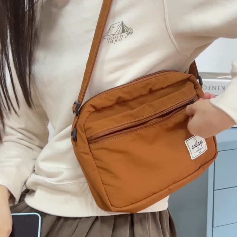 Sobag lightweight commuter large capacity nylon canvas shoulder bag female Japanese neutral leisure water-repellent messenger bag - กระเป๋าแมสเซนเจอร์ - ไนลอน หลากหลายสี