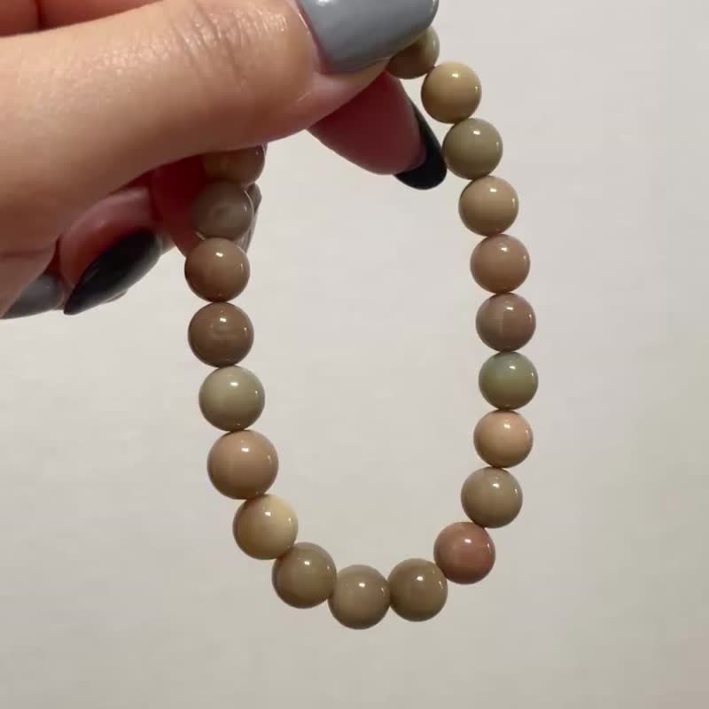 暮色阿薩姆 焦糖茶飲【茶韻小咪數阿拉善手串】木心暖調/一物一拍 - 手鍊/手環 - 水晶 多色