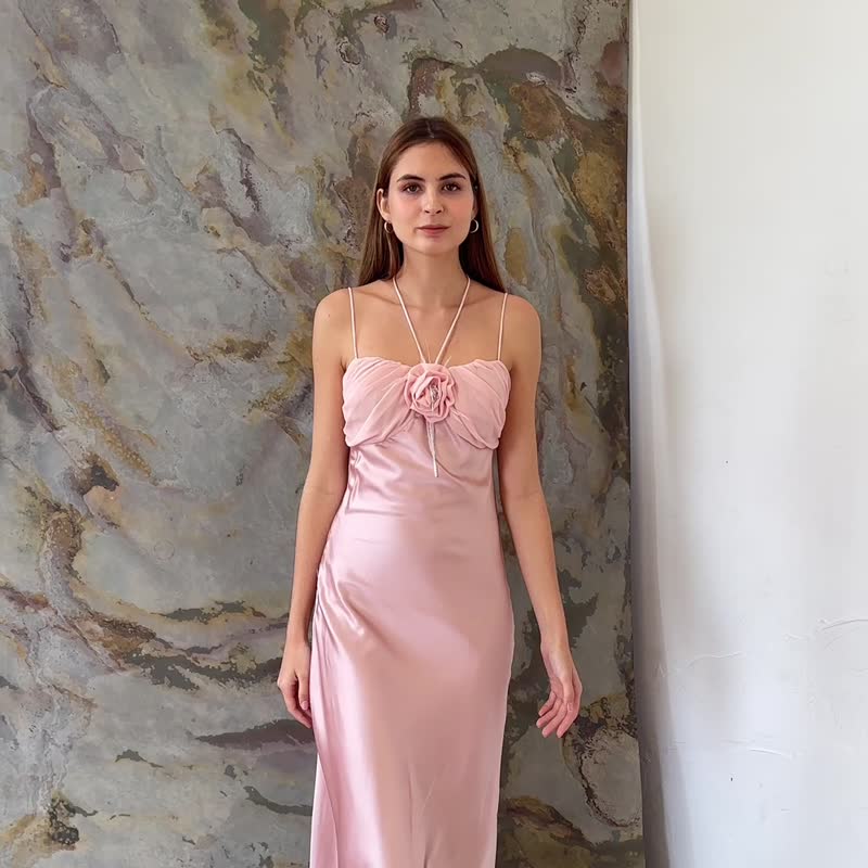 Classic long dress Pink - One Piece Dresses - Other Materials 