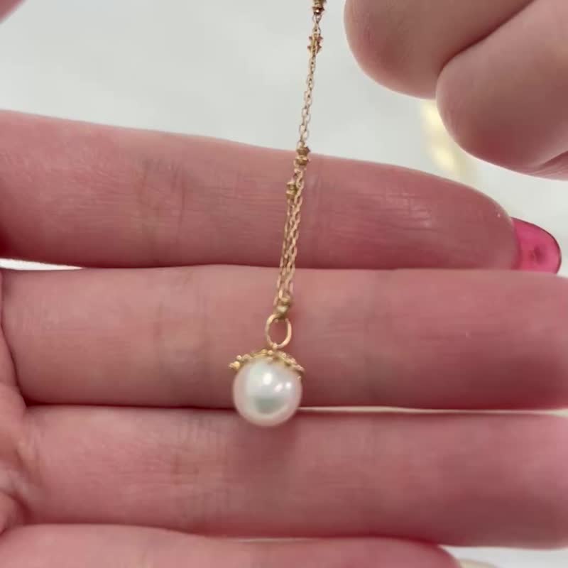 【冬季限定】10K Akoya 珍珠項鍊及墜飾套裝 【Mistletoe】 (黃金 - 項鍊 - 貴金屬 