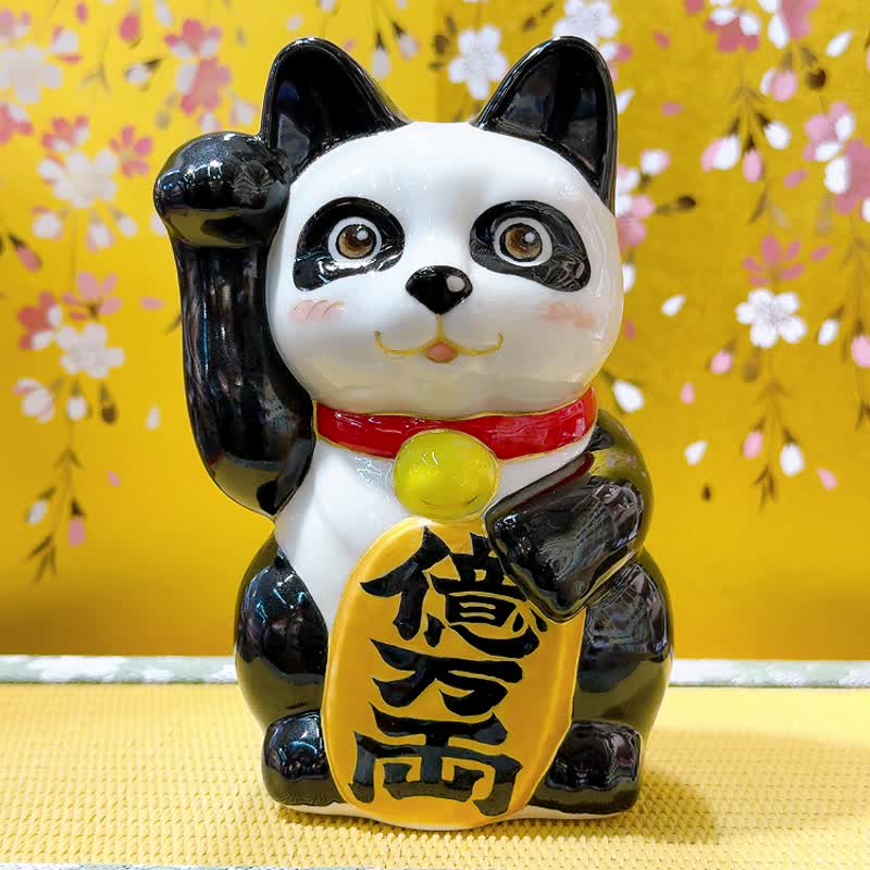 【熊福滿盈】日本清水燒招財貓 | 十個熊貓 - 億万両 - 擺飾/家飾品 - 瓷 白色