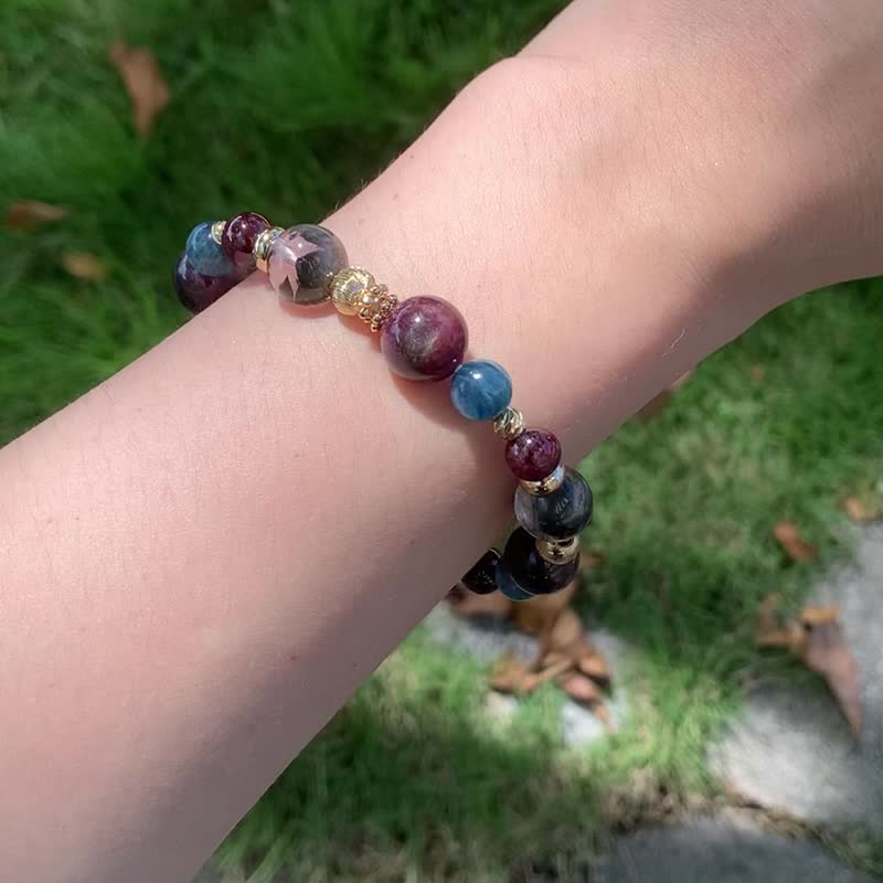 Time of Time/14K gold-filled natural crystal energy bracelet/customized gift - สร้อยข้อมือ - คริสตัล 