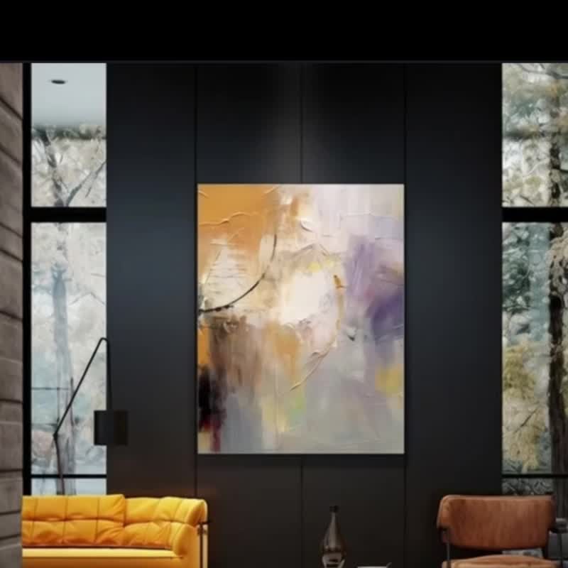 10070 Abstract Painting-Frameless Painting | Decorative Painting | Oil Painting | Hanging Painting | Interior Design | Wall Decoration - โปสเตอร์ - วัสดุอื่นๆ หลากหลายสี