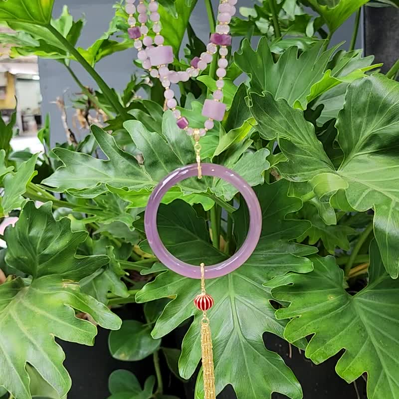 紫玉瓍鐲 紫鋰輝 紅寶石 天圓地方 流蘇 富貴 項鍊 單品 禮物 - 項鍊 - 寶石 紫色