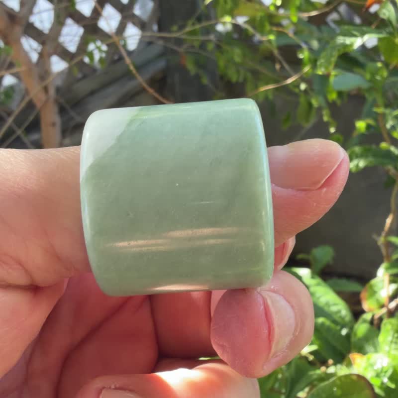 岫玉の板指 高さ3cm 手軽に始める文玩 #板指 文玩 #古玉 #山奇藝術 - リング・指輪 - 翡翠 グリーン