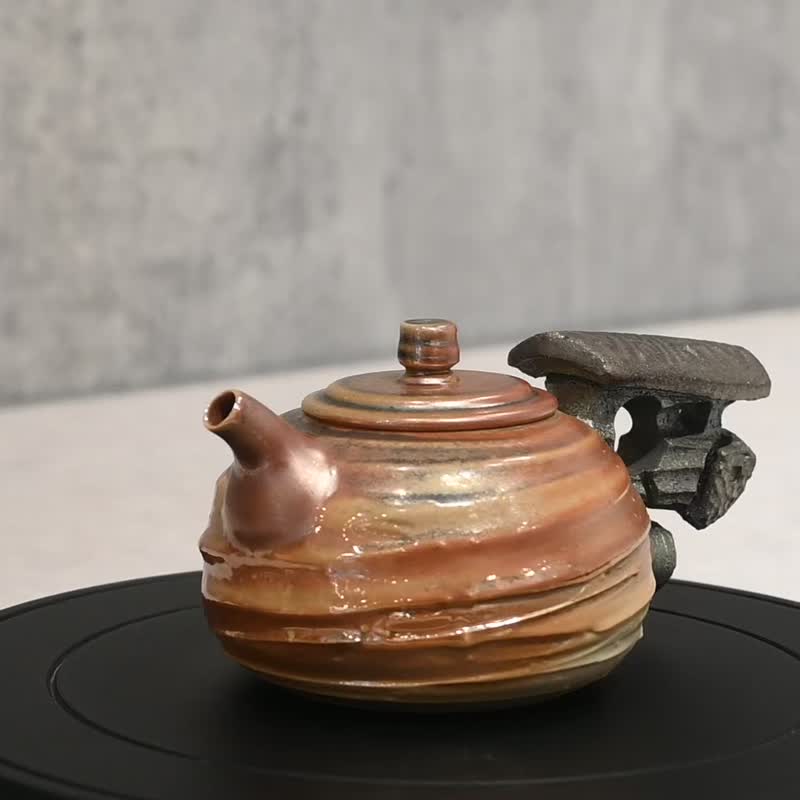 Modeled handle handmade kettle with firewood shape, kettle with firewood for burning teapot [Zhenlin Ceramics] - ถ้วย - ดินเผา 