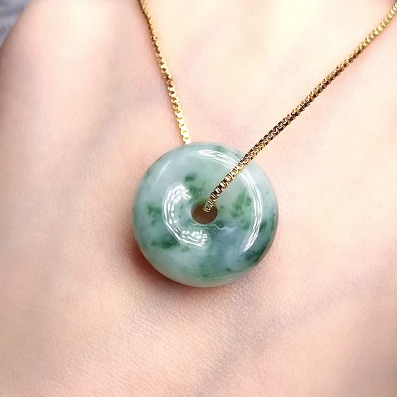 【Wish‧Peace】Floating Blue Flower Emerald Safety Buckle Pendant