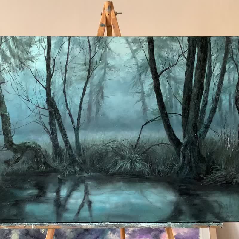 こもれび＊大きめ12号キャンバス　絵画　原画　自然　森　新緑　テクスチャーアート こもれび＊大きめ12号キャンバス 絵画 原画 自然 森 新緑