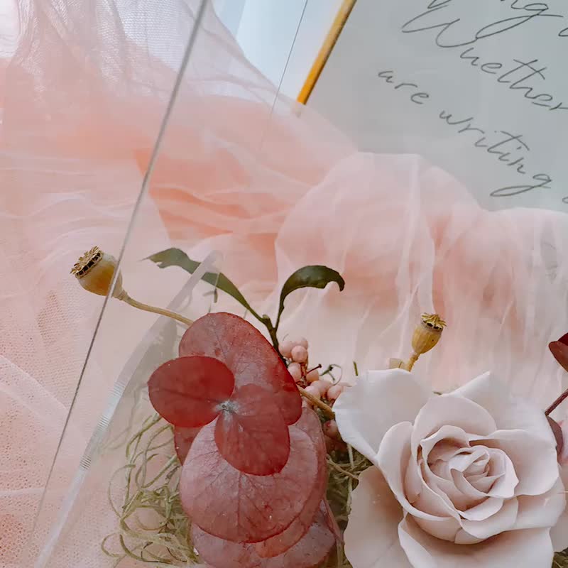 アクリルハンドフラワーギフト-レジャータイム - 観葉植物 - 寄せ植え・花 ピンク