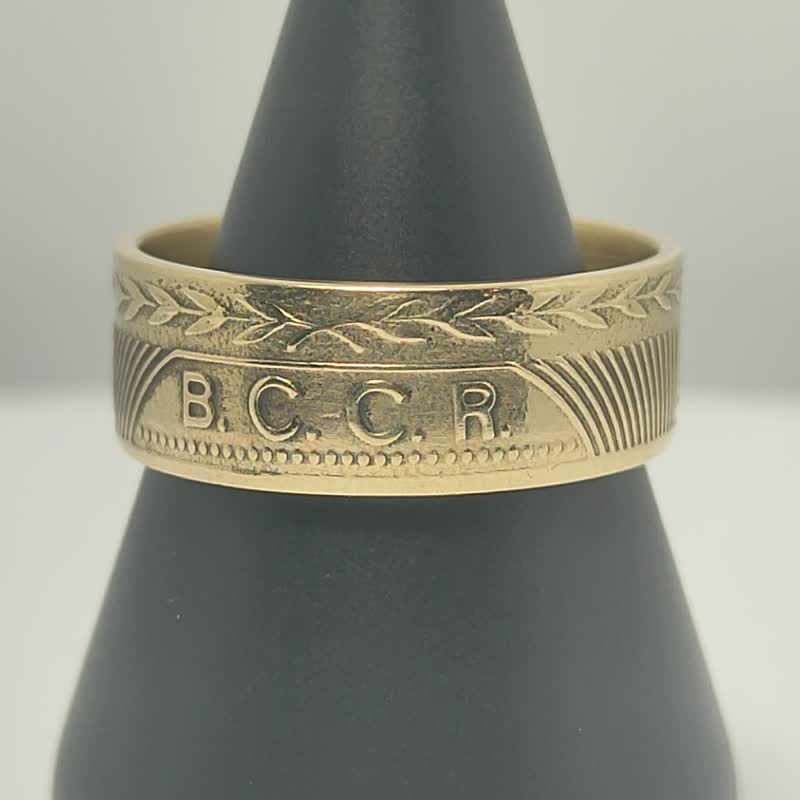 Costa Rica Coin Ring 100 Colon 2000 coin rings for men coin rings for women - 戒指 - 其他金屬 
