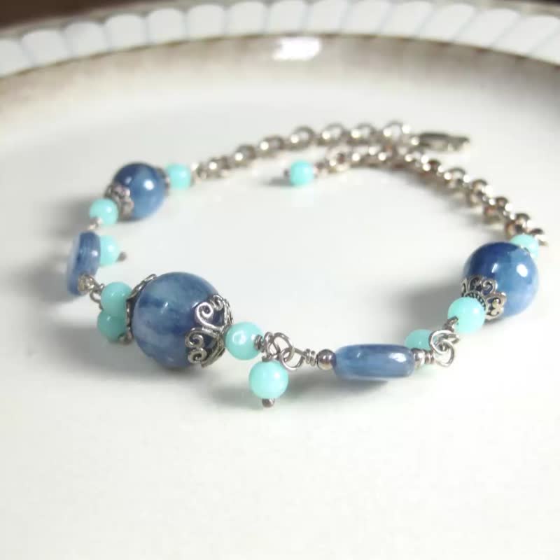 Christmas gift box | Bracelet fashion design Stone+ Stone+ 925 Silver - Bracelets - Crystal Blue