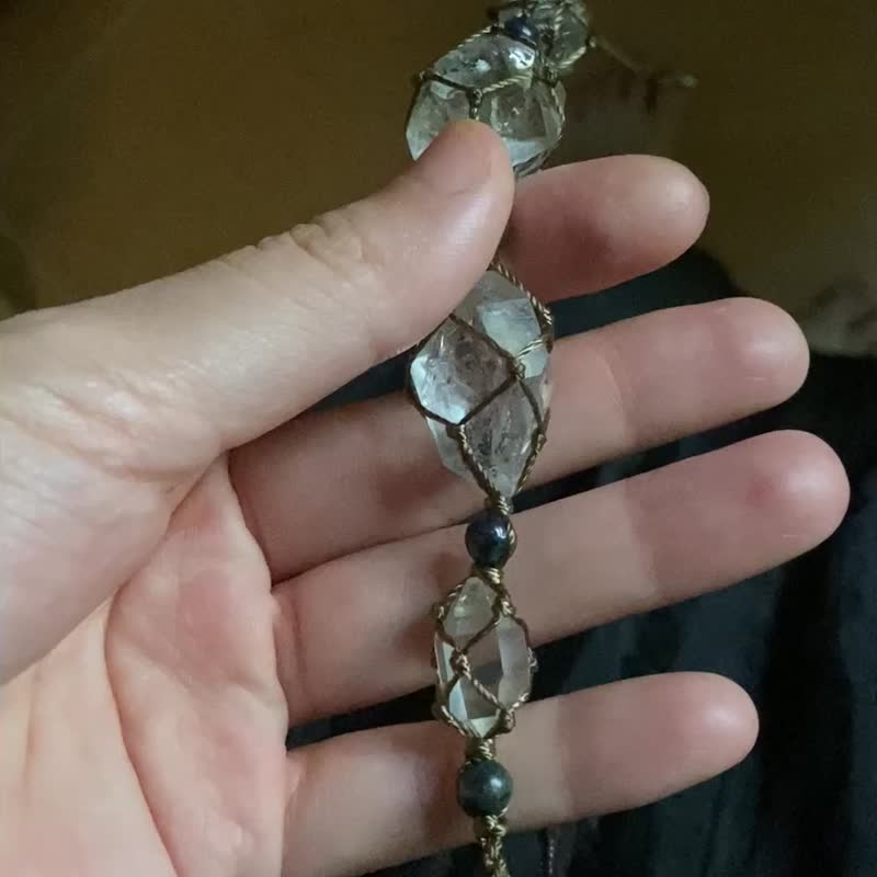 | MC |高頻透亮閃靈鑽硅孔雀石編織項鏈 - 項鍊 - 水晶 