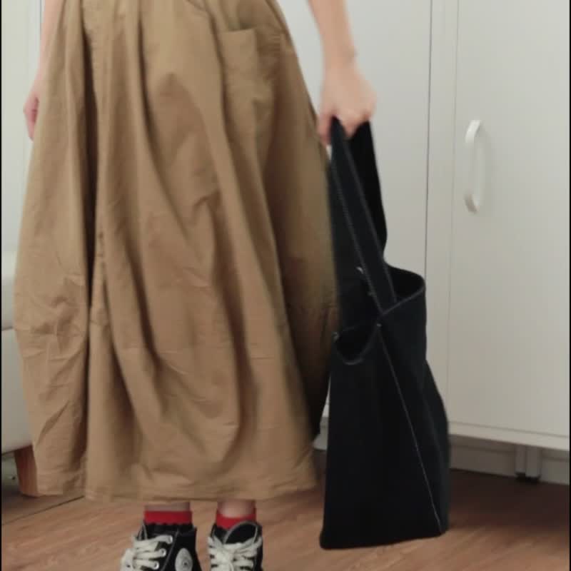 sobag Harajuku style large capacity ulzzang bag female Korean version retro canvas bag female black shoulder tote bag - Messenger Bags & Sling Bags - Cotton & Hemp Black