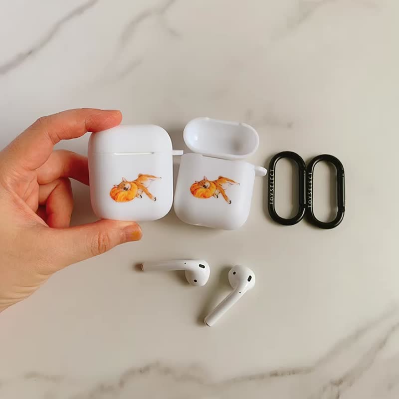 【AirPods Protective Case】Create a drawing that looks like a face and can be customized with handwriting on the earphone case - Headphones & Earbuds Storage - Silicone Brown