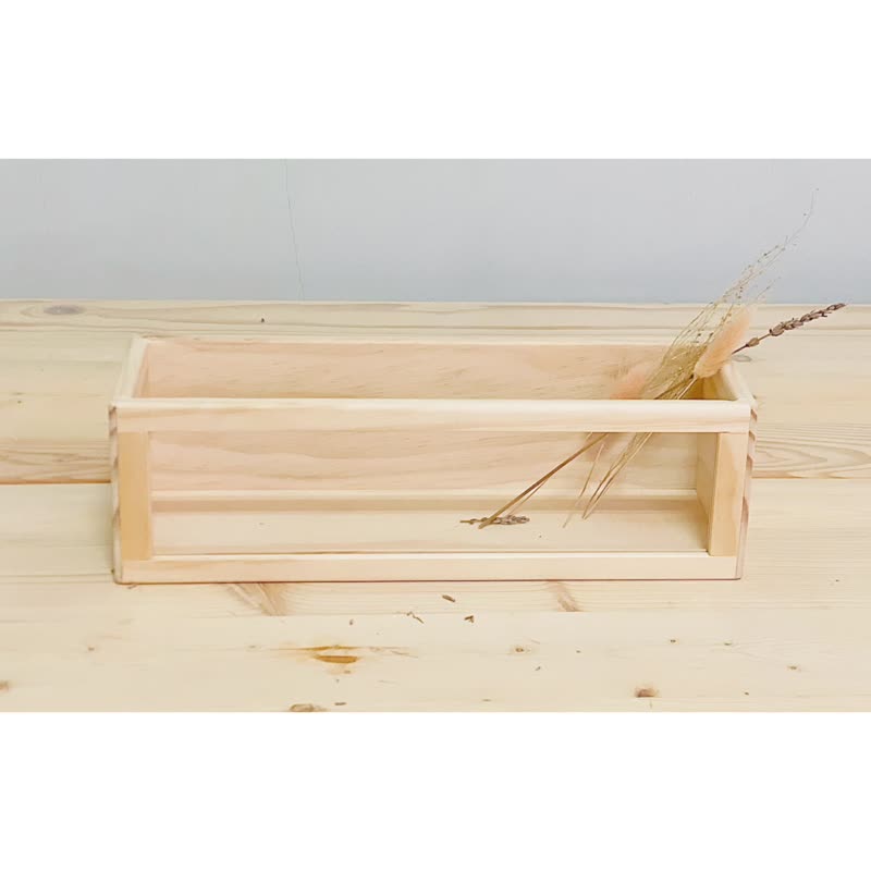 ミニマルな前開き透明窓木箱 L2ボックス [31×10×9] - 木製収納シリーズ - 収納用品 - 木製 