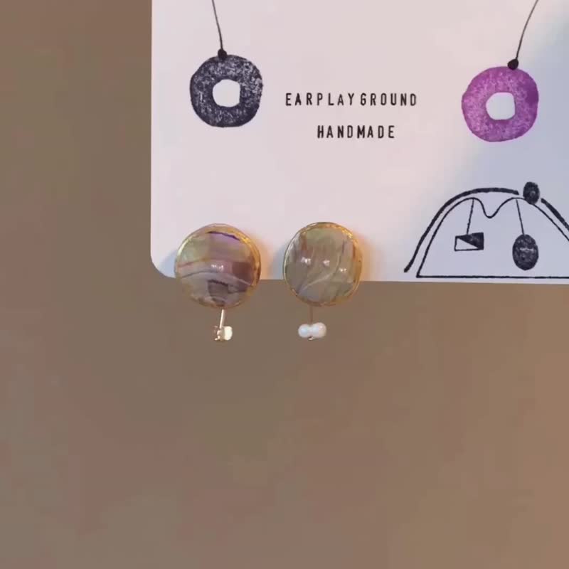 珍珠蜂皇漿 - 耳環/耳夾 - 樹脂 多色