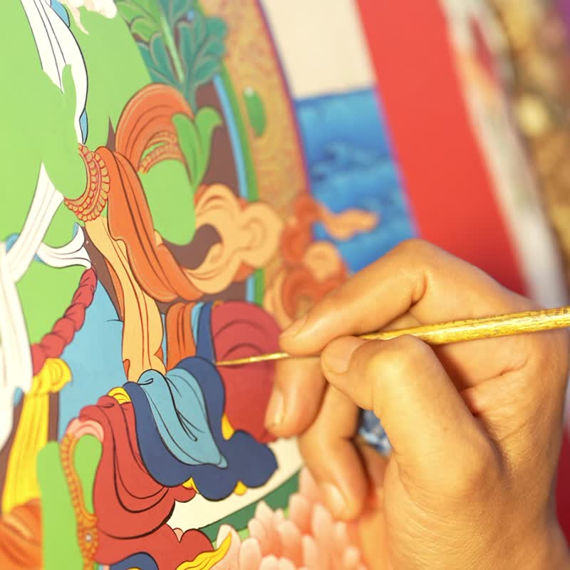 額縁　チベット・ラサの街並みの絵画　縦360✕横855✕奥行22　タンカ 額縁 チベット・ラサの街並みの絵画 縦360✕横855✕奥行22 タンカ