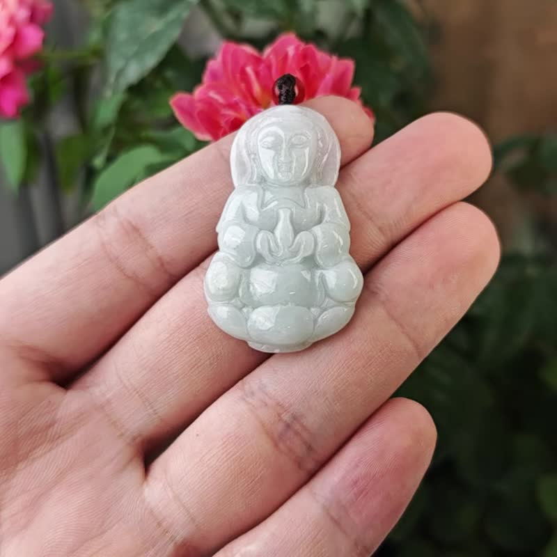 Natural Burmese Jade Guanyin Pendant Necklace Product A - สร้อยคอ - เครื่องเพชรพลอย 