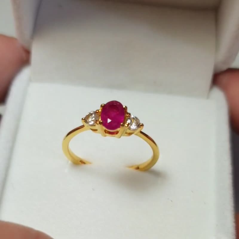 Check out !!!! Natural Ruby Ring made by Fine jewelry at Handmade Thailand - General Rings - Silver Brown