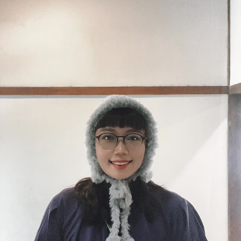 飛行帽 藍/銀灰 - 帽子 - 羊毛 藍色