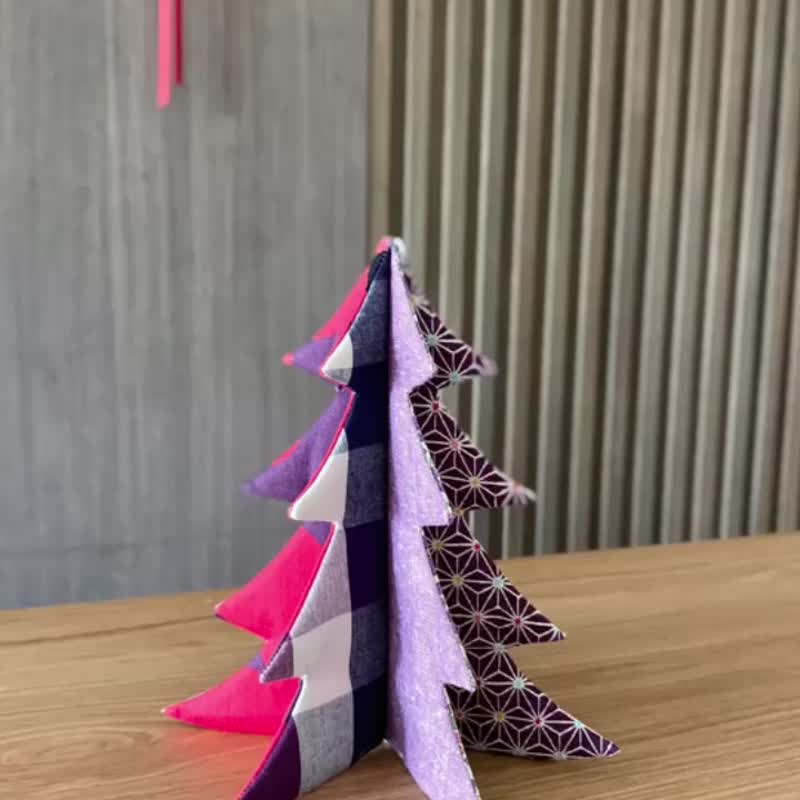 拼布聖誕樹 座枱擺設 - 擺飾/家飾品 - 棉．麻 紫色