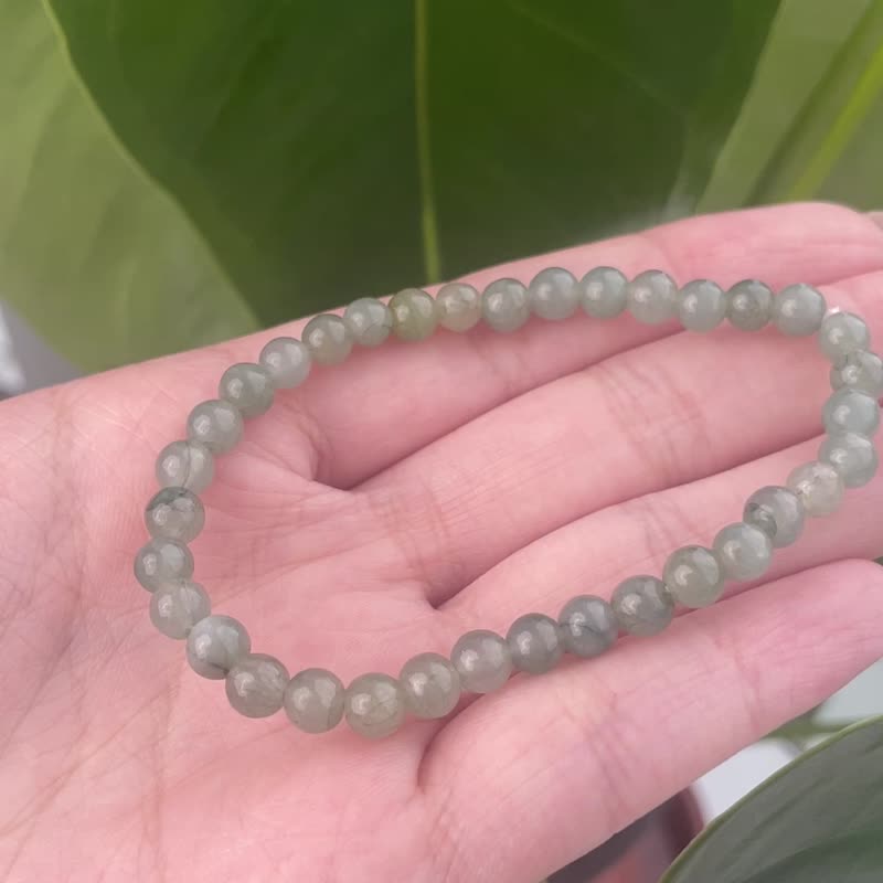 5.5mm natural Burmese jadeite bracelet item A - สร้อยข้อมือ - เครื่องเพชรพลอย 