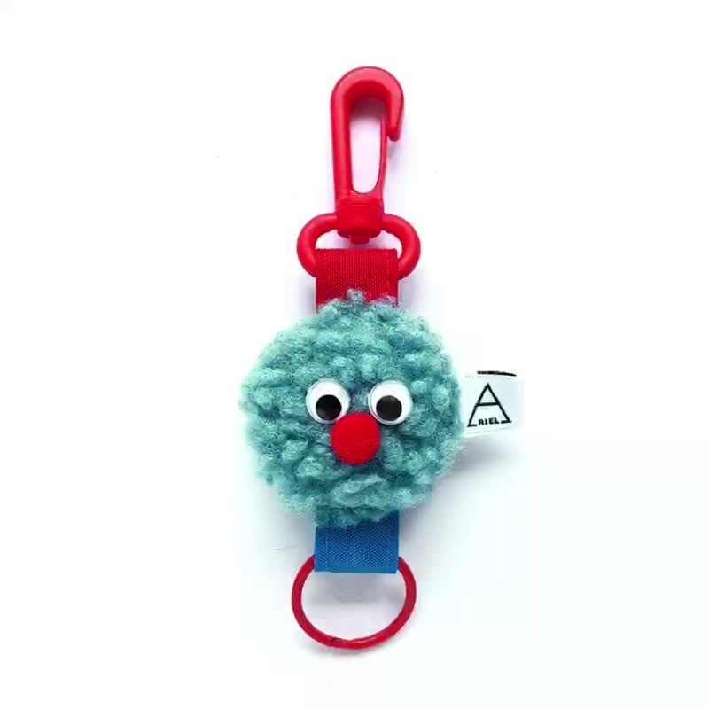 The furry little monster in the forest pendant key ring - Keychains - Other Materials Multicolor