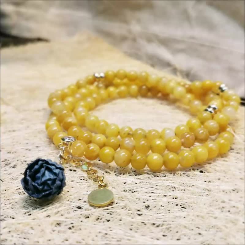Blessing 108 Gems Beads Bracelet Multilayer Wrap Topaz Beaded - สร้อยข้อมือ - เครื่องเพชรพลอย หลากหลายสี