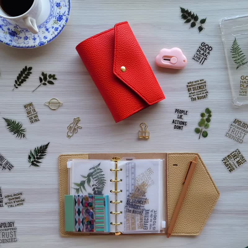 2025 Planner A7 Handcrafted Binder Planner 12 Journaling Supplies Chronodex - สมุดบันทึก/สมุดปฏิทิน - หนังเทียม สีเขียว