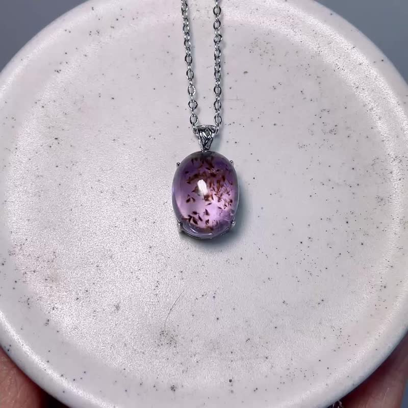 天然礦石 紫鈦晶 925純銀 項鍊 招正偏財 聚財 鴻運 助事業 - 項鍊 - 寶石 紫色