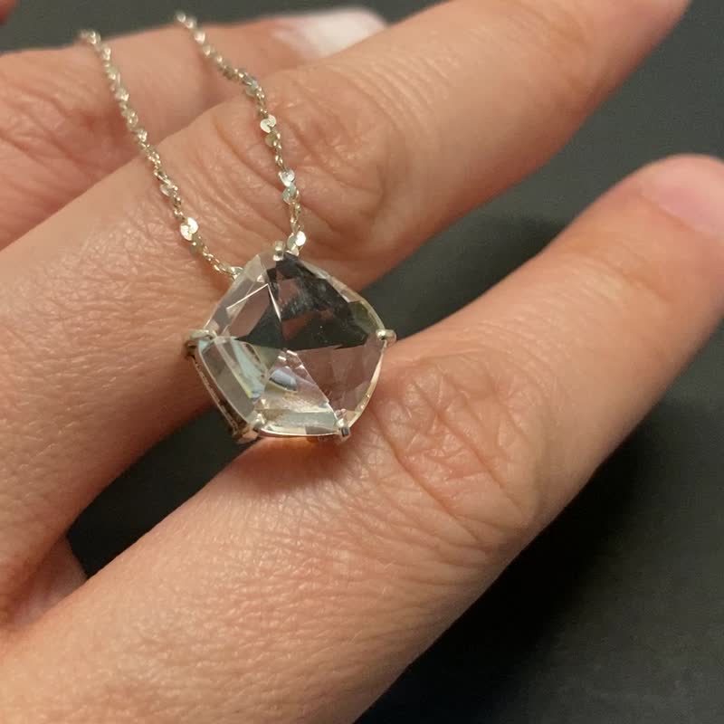 天然 隨形 水晶 吊墜 尼泊爾製 925純銀 手工製 - 項鍊 - 水晶 