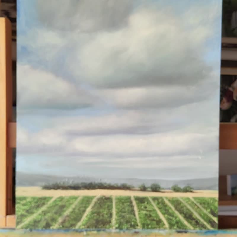Tuscan Painting Italy Landscape Original Art Tuscan Fieldes Original Artwork - 插畫/繪畫/寫字 - 其他材質 